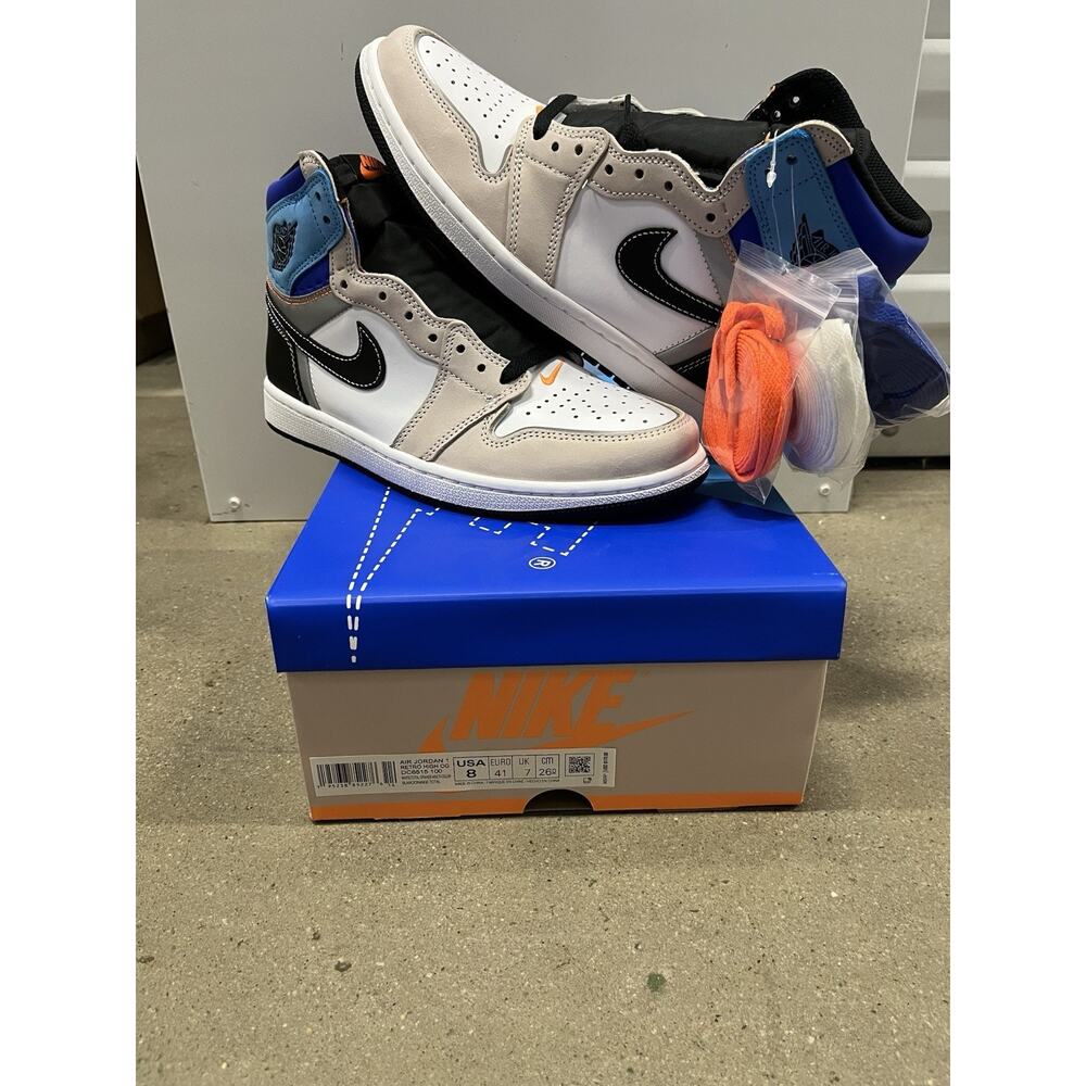 Air Jordan 1 Retro OG High Prototype Men 8 Orange Black Suede (DC6515-100) NIB - Picture 5 of 5